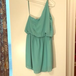 One Shoulder Mint Green Dress